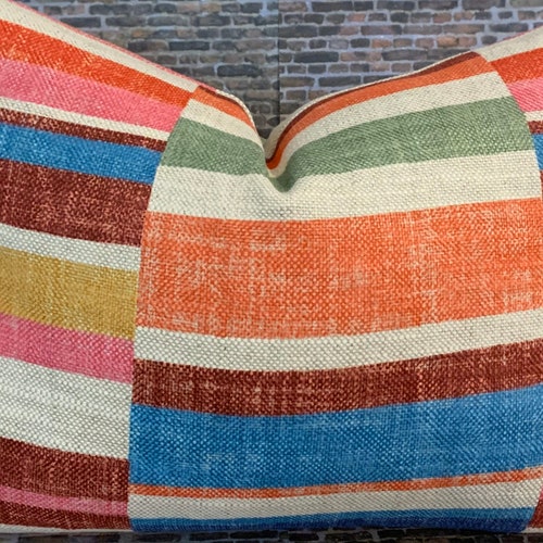 Designer Pillow Cover Mod Lines Multi Etsy