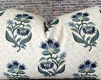 Designer Pillow Cover, LFDBTE, Floral, Navy