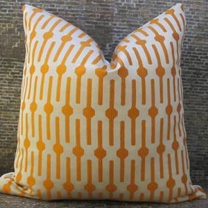 SALE Designer Pillow Cover, 12 x 16 Lumbar, Lollipop Orange image 2