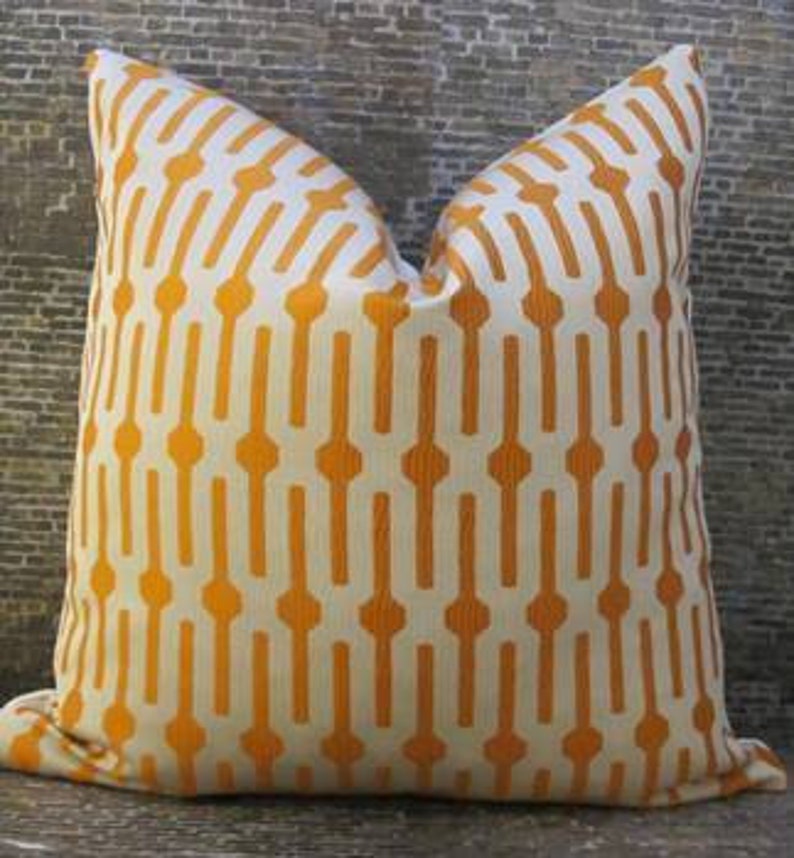 SALE Designer Pillow Cover, 12 x 16 Lumbar, Lollipop Orange image 2