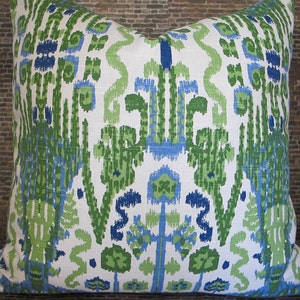 Housse de coussin design, Lacefield, ikat, vert Kelly image 3