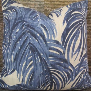 Designer Pillow Cover, LF, Tropical Palm, Blue