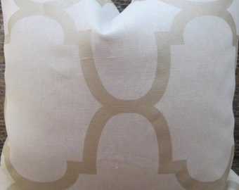 SALE Designer Pillow Cover - Lumbar,16 x 16, 18 x 18, 20 x 20, 22 x 22, 24 x 24 -Windsor Smith Metallic Tan