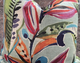 Designer Pillow Cover,  Tropical Leaf, ENQ, Carnival