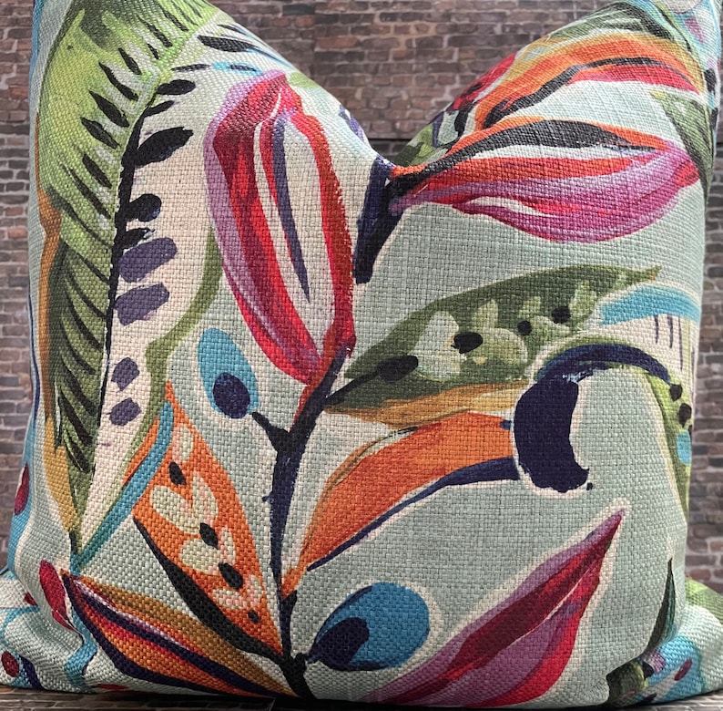 Designer Pillow Cover, Tropical Leaf, ENQ, Carnival