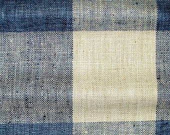 Designer Pillow Cover Lumbar - Plaid Large Gingham Blue