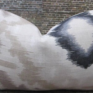 Schumacher, Designer Pillow Cover, Ikat, Kiribati, Lumbar, Linen image 5