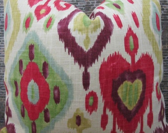 3BMODLIVING Designer Pillow Covers - Lumbar, 16 x 16, 18x 18, 20 x 20  22 x 22 - Django Ikat Jubilee -