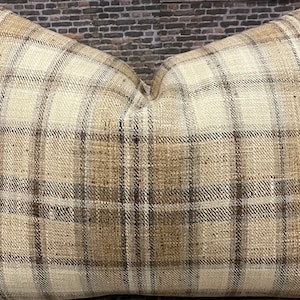 Copricuscino di design, a quadri, tortora e grigio