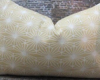 Designer Pillow Cover, 12 x 16, Starburst Jacquard, Yellow