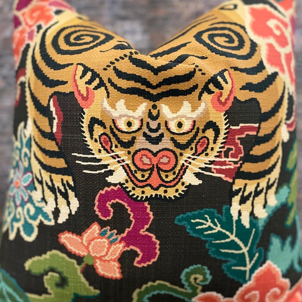 Designer kussensloop, Tibet Tiger Eye, veelkleurig