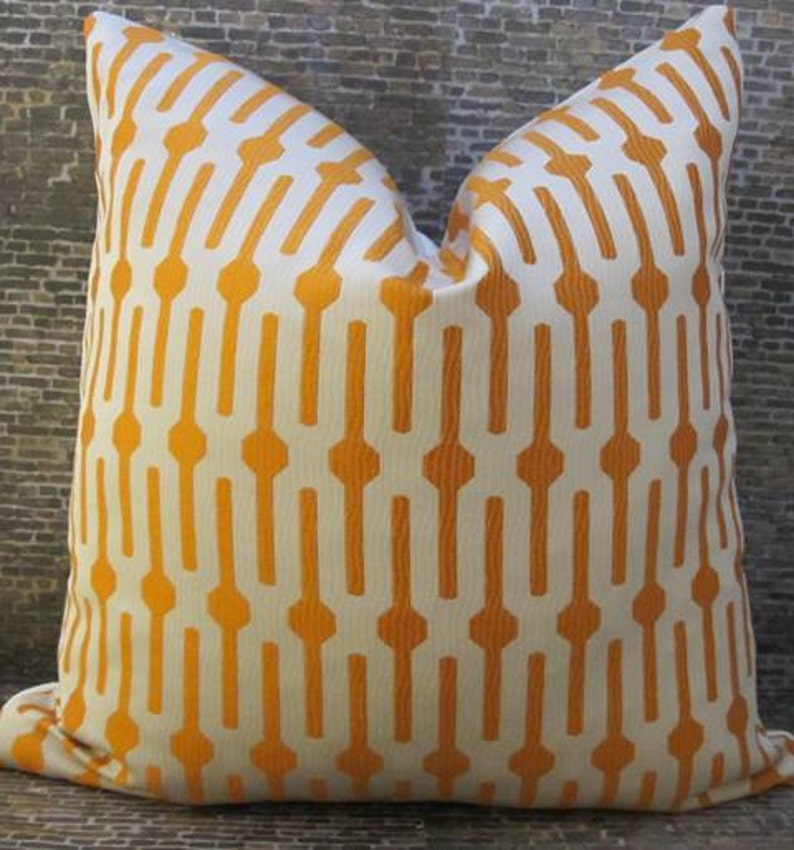 SALE Designer Pillow Cover, 12 x 16 Lumbar, Lollipop Orange image 1