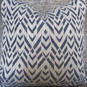 Designer Pillow Cover Lumbar, 16 x 16, 18 x18, 20 x 20, 22 x 22, 24 x 24 ArwTex Navy Blue image 2