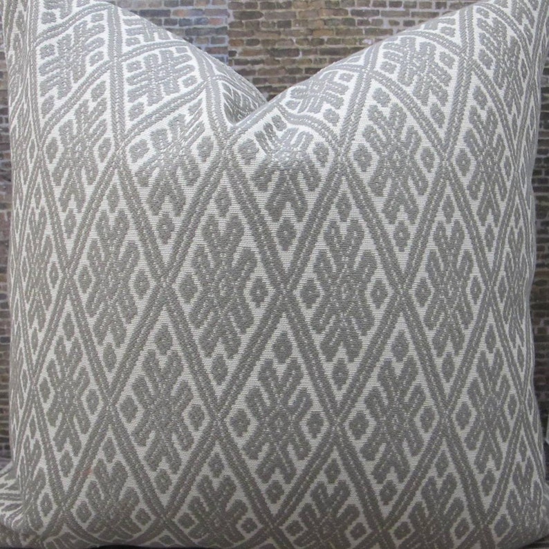 Fleck Emb Geo Gray 24 x 24 16 x 16 18 x 18 20 x 20 22 x 22 Designer Pillow Cover Lumbar