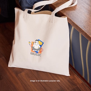 Music Canvas Tote Bag, Eco-Friendly Bag, Reusable Tote Bag, Gift for Music Lovers, Music Lover Gift, Music Tote Bag, Minimalist Tote Bag