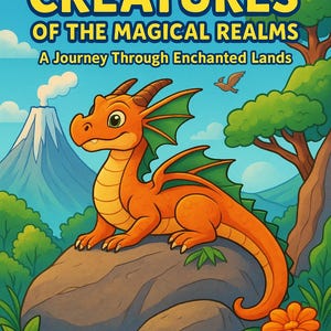 Coloring Creatures of the Magical Realms | Kids Fantasy Coloring Book | Dragons, Unicorns, Mermaids | Printable Activity Pages x 5