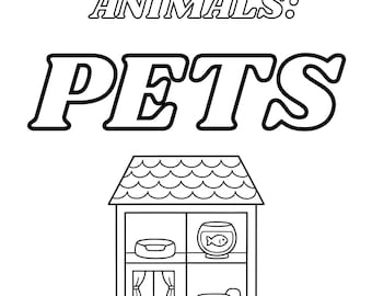 Animal Coloring Book for Kids: Big Easy Pets Printable Pages (PDF Download