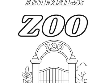 Zoo Animals Coloring Book: Easy Printable Pages for Toddlers (PDF Download)