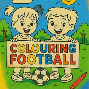 Football Coloring Pages, Printable Sports Activity for Kids, Instant Download PDF, Toddler & Preschool Digital Coloring Sheet - x5 (Ages 3+)