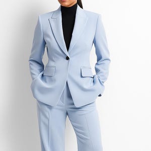POWDER BLUE Two Piece Suit Set for Women – Formal Party Outfit – Evening Wear – Women’s Business Suit – Elegant Matching Set
