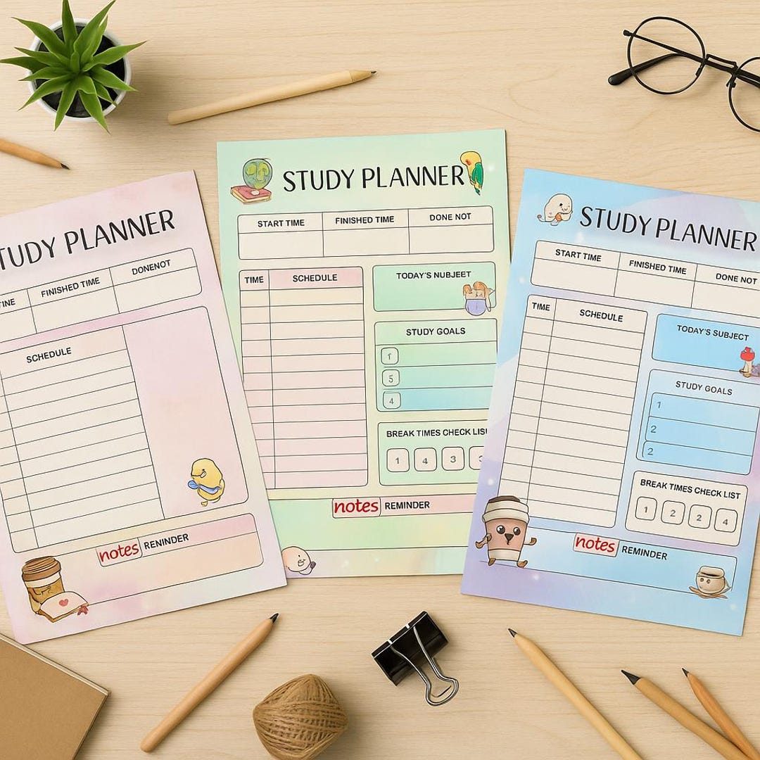Study Planner Bundle | 3 Printable Student Planner Pages | Homework ...