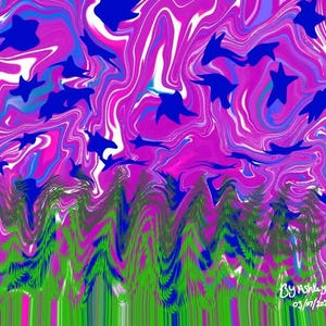 Blue Melting Stars In The Sky Digital Art