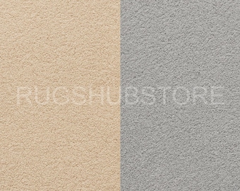 Two-Tone Beige and Grey Rug: Modern Minimalist Area Carpet