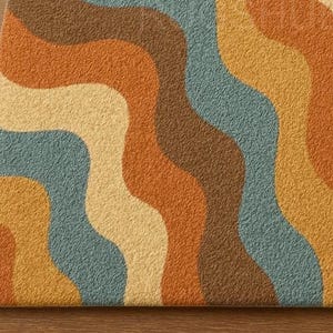Retro Wave Pattern Rug – Vintage Inspired Mid-Century Modern Decor