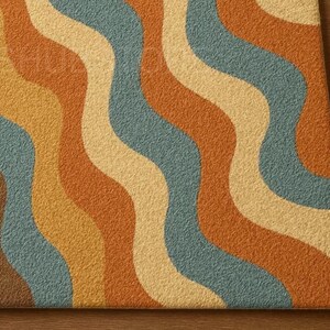 Retro Wave Pattern Rug – Vintage Inspired Mid-Century Modern Decor