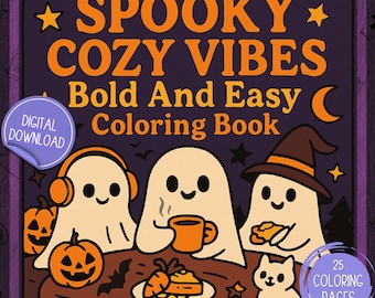 Halloween Coloring Book | Spooky Ghosts and Pumpkins (Digital Download)