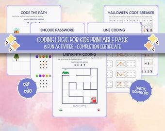 Programmierlogik Arbeitsblätter | 15 MINT Aktivitäten + Zertifikat (PDF)