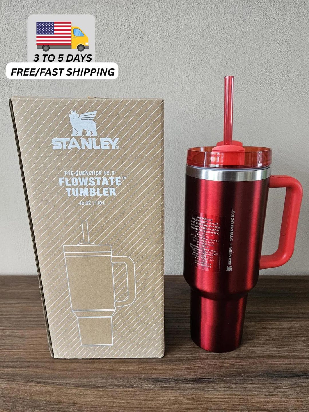 Starbucks X Stanley Red Quencher: Custom 40oz Tumbler - Etsy