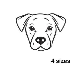 Dog Face Line Art Machine Embroidery Design, Puppy Head Outline Design, Instant Download