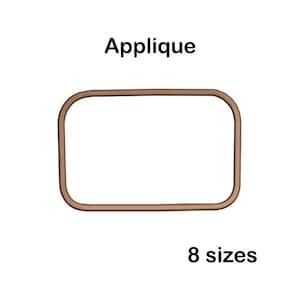 長方形のアップリケ機械刺繍デザイン、フレームボーダー、即時ダウンロード