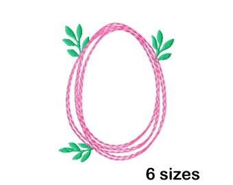 Easter Egg Embroidery Design, Egg Frame Outline, Instant Download