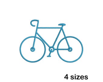 Bicycle Outline Machine Embroidery Design, Cycling Line Art File, Instant Download