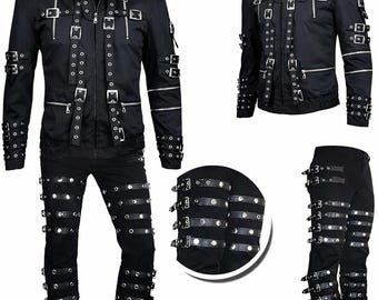 Michael Jackson “Bad” Cosplay Costume – King Singer Concert Outfit & Leather Jacket