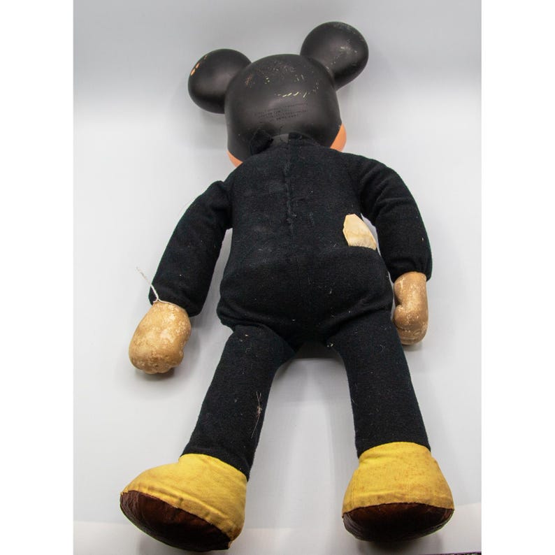 Vintage Hasbro Mickey Mouse Plush Doll Rubber Face Walt Disney Productions 17" image 4