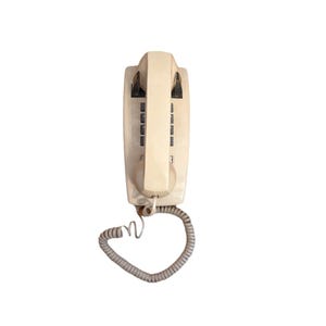 ITT TELECOMMUNICATIONS Cream Corded Push Button Wall Phone Vintage Untested