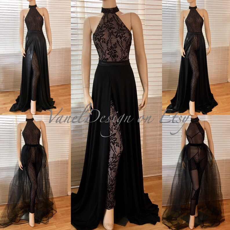Bridal Jumpsuit Bodysuit Detachable Skirt Formal Bridesmaid Etsy