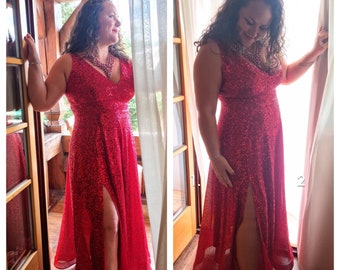 Bridesmaid Dresses Long Side Slit V-neck A-Line Dress Candy Gold Rose gold Multi Functional Dress Rose Evening Gown Wedding Party Plus Size
