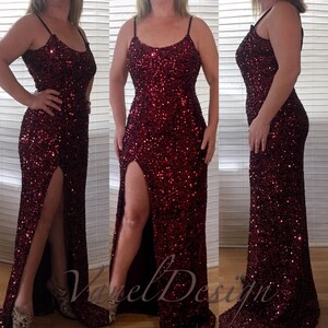 Long Bridesmaids Dress, Prom, Mermaid, Wedding, Gown, Bridal, Formal ,Evening, Open Back, V-Neck,Plus Size,Sequins,Cocktail, sexy, Rehearsal image 3