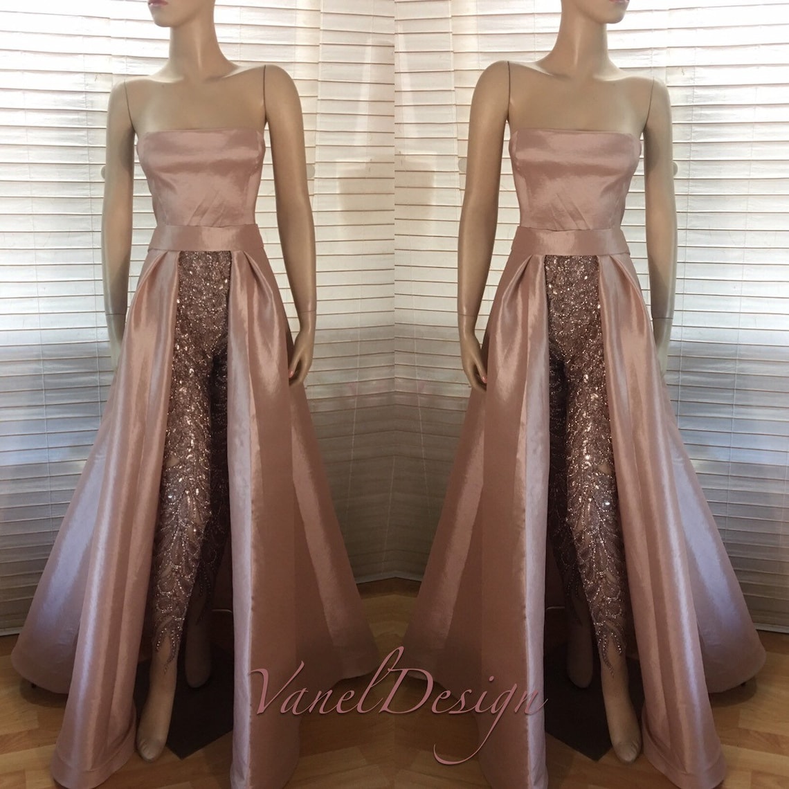 Jumpsuit Wedding Dress Bridal Bodysuit Detachable Skirt Formal Etsy