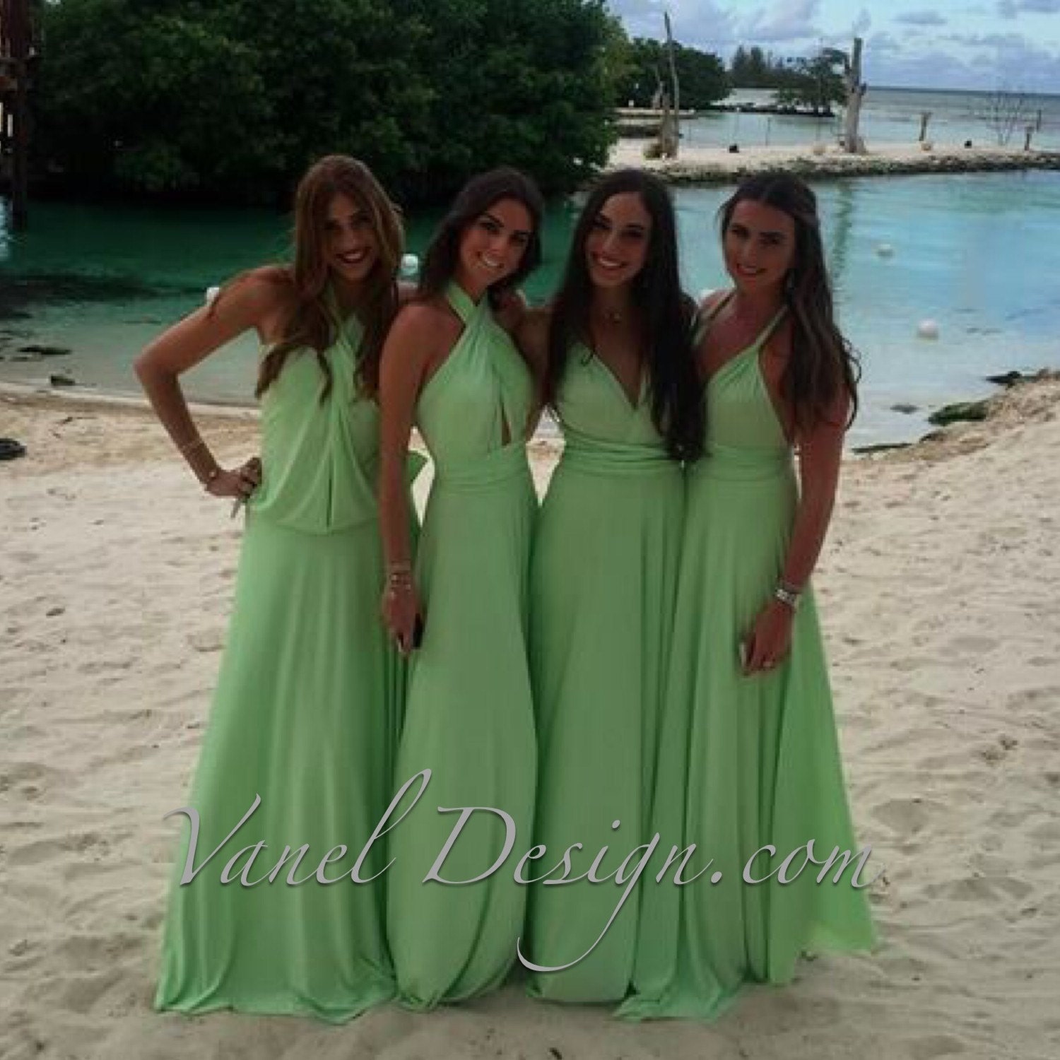Bridesmaid Dress Sage Green Infinity Longconvertible Plus Etsy