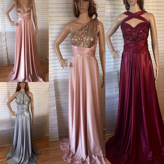  Bridesmaid  Dress  Burgundy  Blush Convertible Infinity 