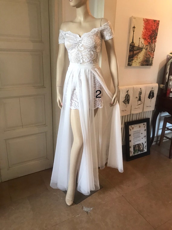 Jumpsuit Wedding Dress Bridal Bodysuit Detachable Skirt Formal Bridesmaid  Dress Sequins Leggings Blush Lace Reception Dress Long Tulle Skirt - Etsy