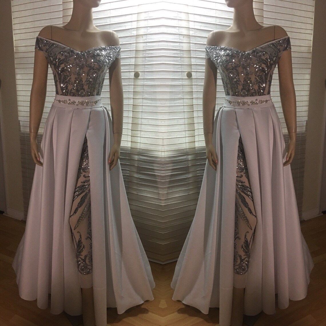 Jumpsuit Wedding Bodysuit Detachable Skirt Formal Bridesmaid Etsy