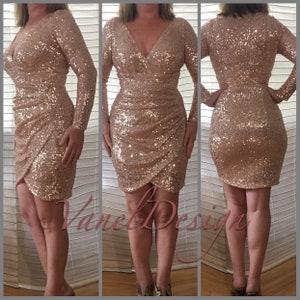 Long Bridesmaids Dress, Prom, Mermaid, Wedding, Gown, Bridal, Formal ,Evening, Open Back, V-Neck,Plus Size,Sequins,Cocktail, sexy, Rehearsal image 7