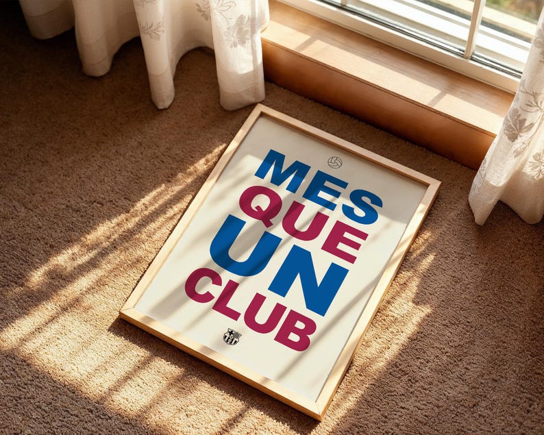FC Barcelona Poster, Mes Que Un Club Poster, FC Barcelona poster Set of 2, Barcelona Logo poster, Poster Gift, Gift for him, FC Barcelona image 9