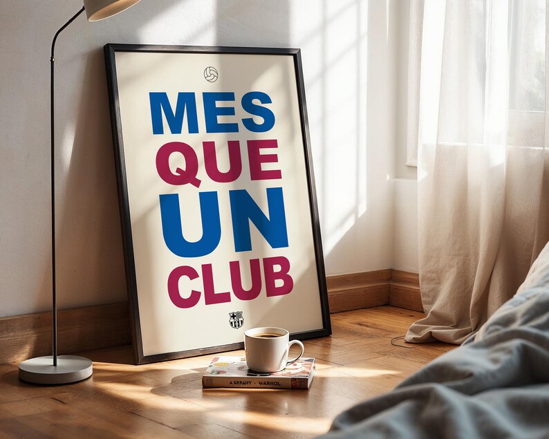 FC Barcelona Poster, Mes Que Un Club Poster, FC Barcelona poster Set of 2, Barcelona Logo poster, Poster Gift, Gift for him, FC Barcelona image 4